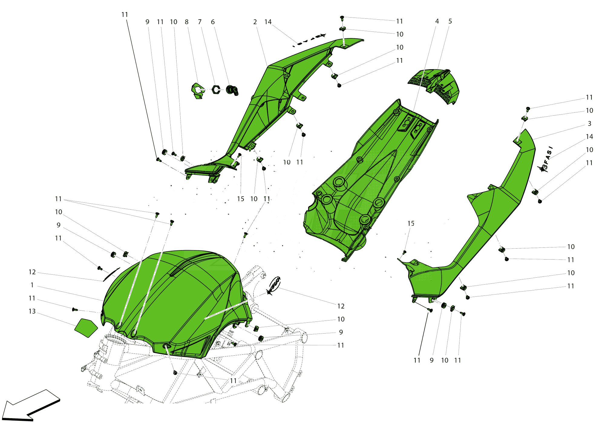 TANK FAIRING - TAIL FAIRING