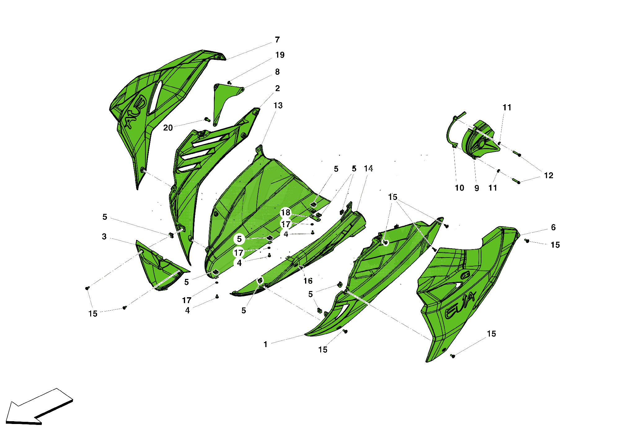 SIDE FAIRINGS AND BELLY PAN