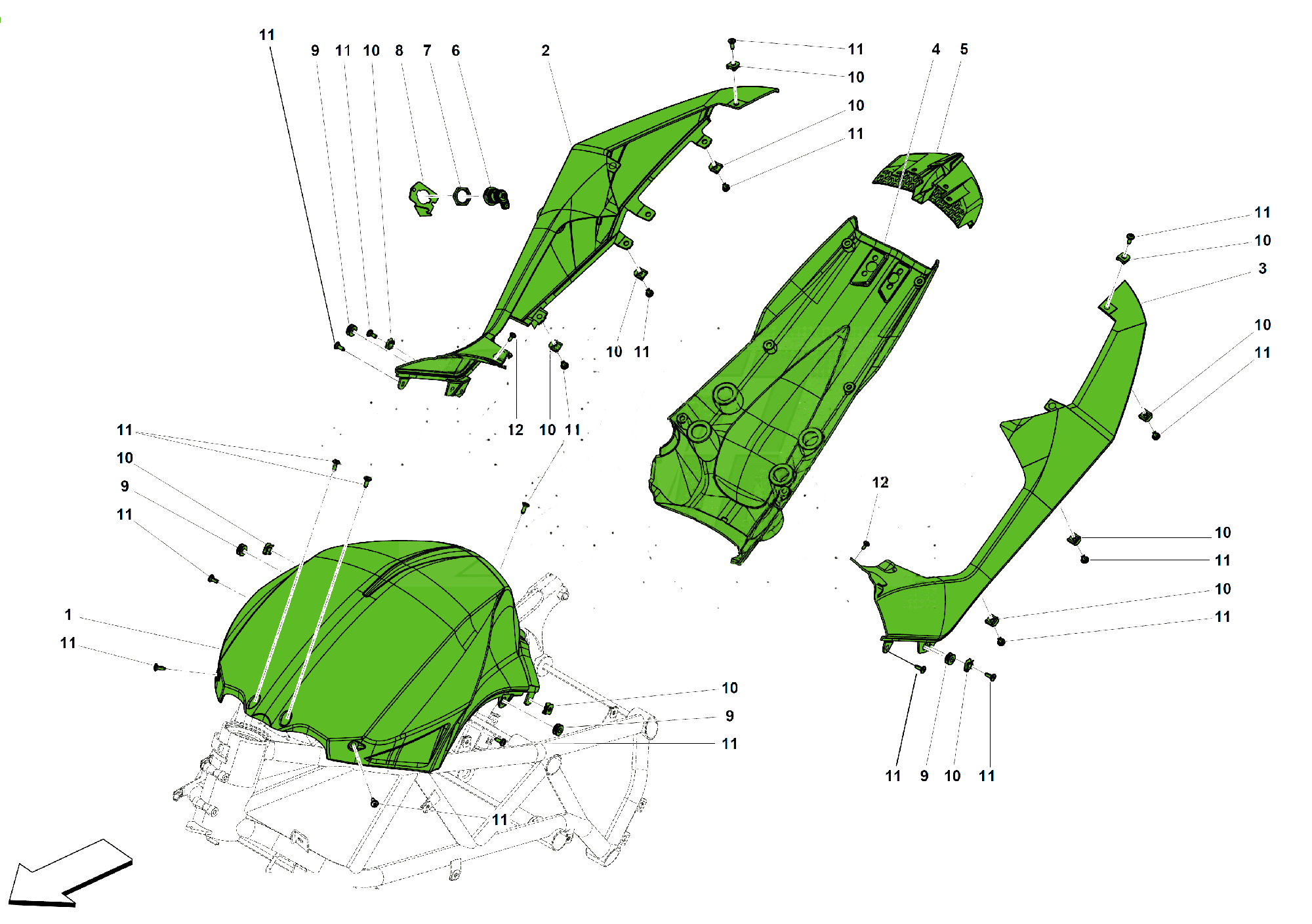 TANK FAIRING - TAIL FAIRING
