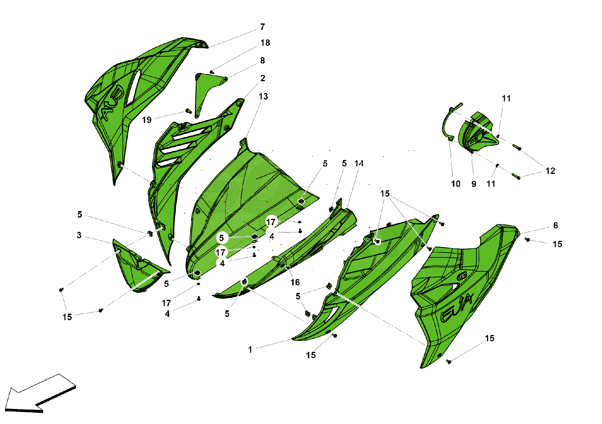 SIDE FAIRINGS AND BELLY PAN