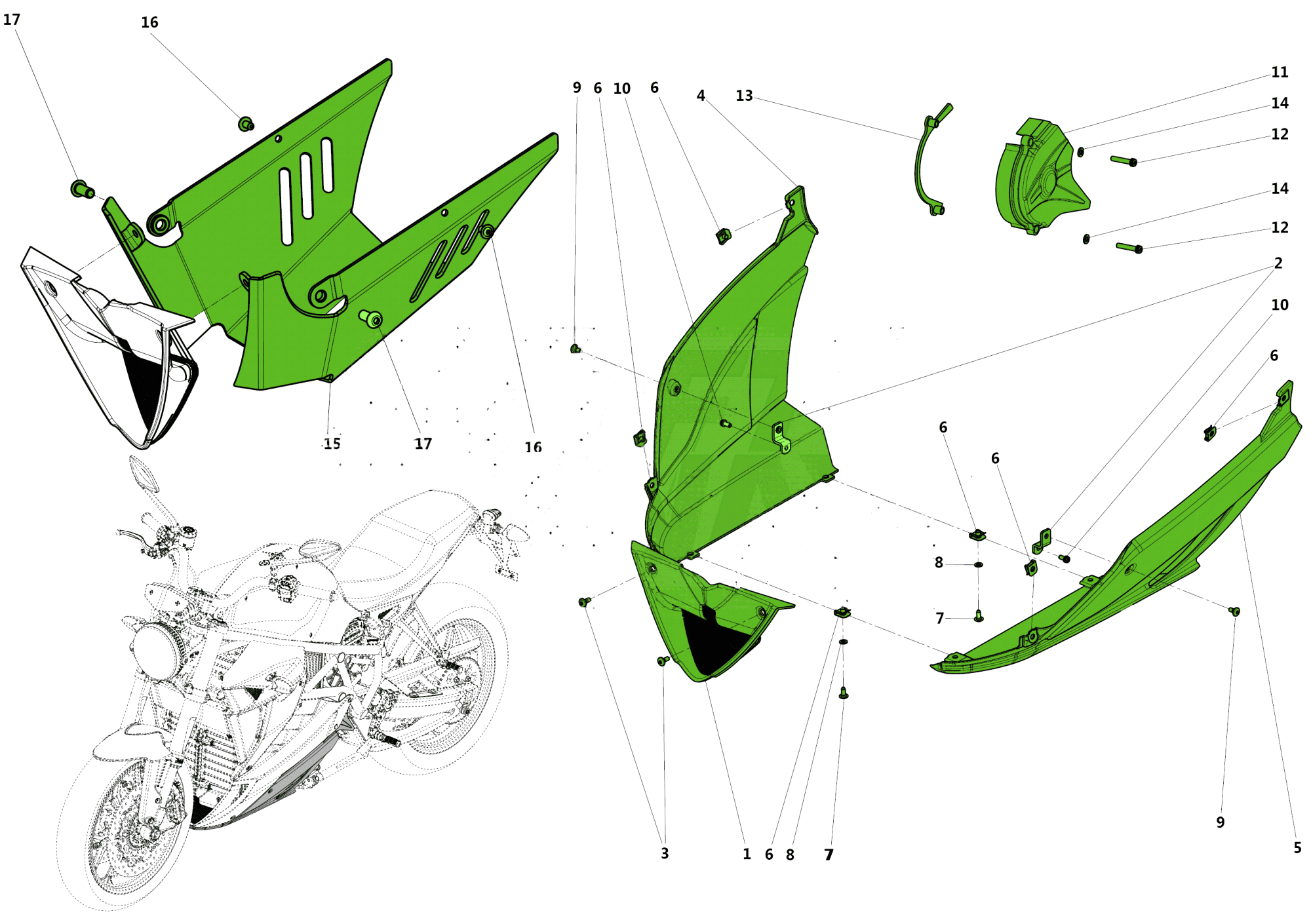 BELLY PAN AND REAR SPROCKET COVER