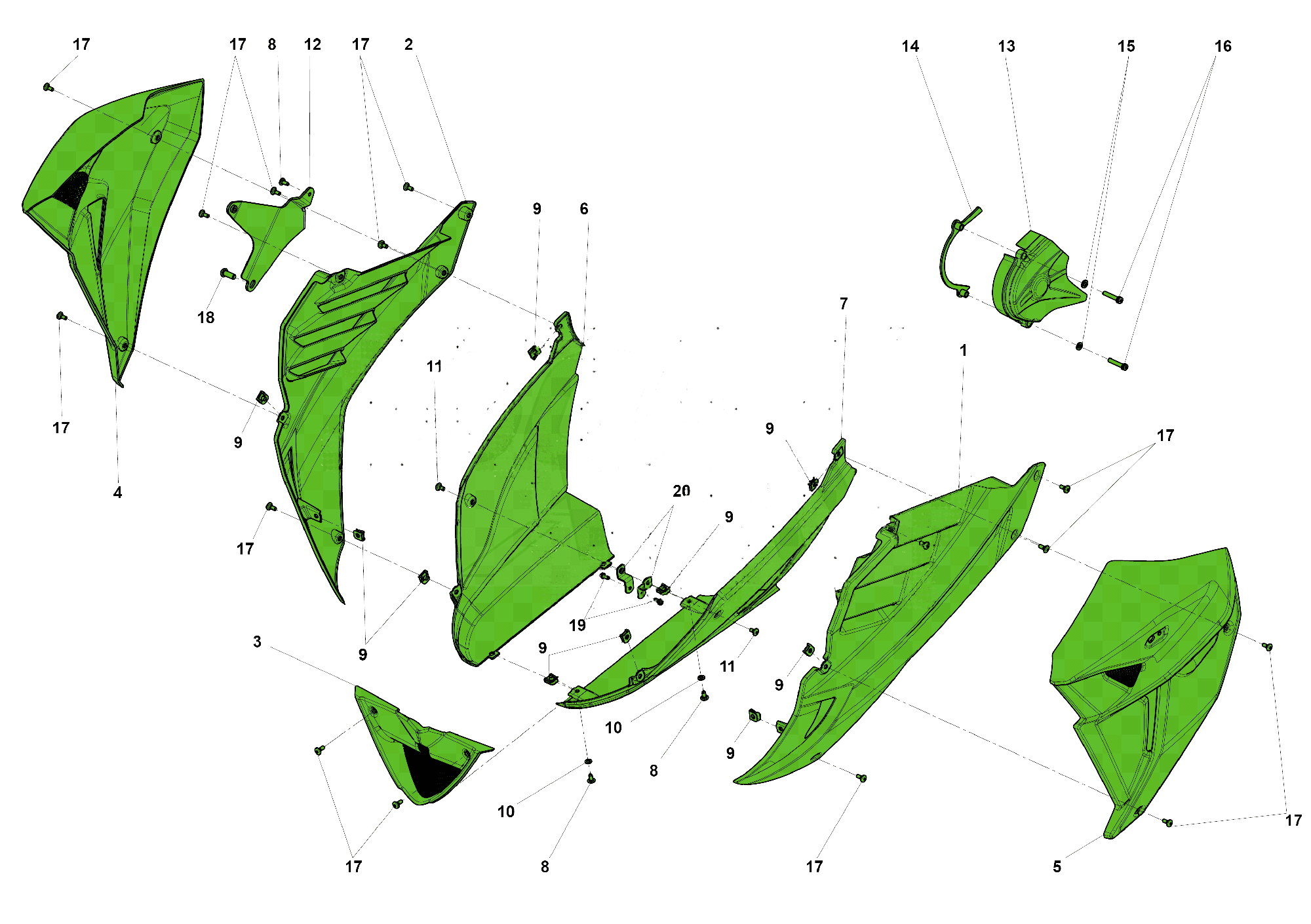 SIDE FAIRINGS AND BELLY PAN