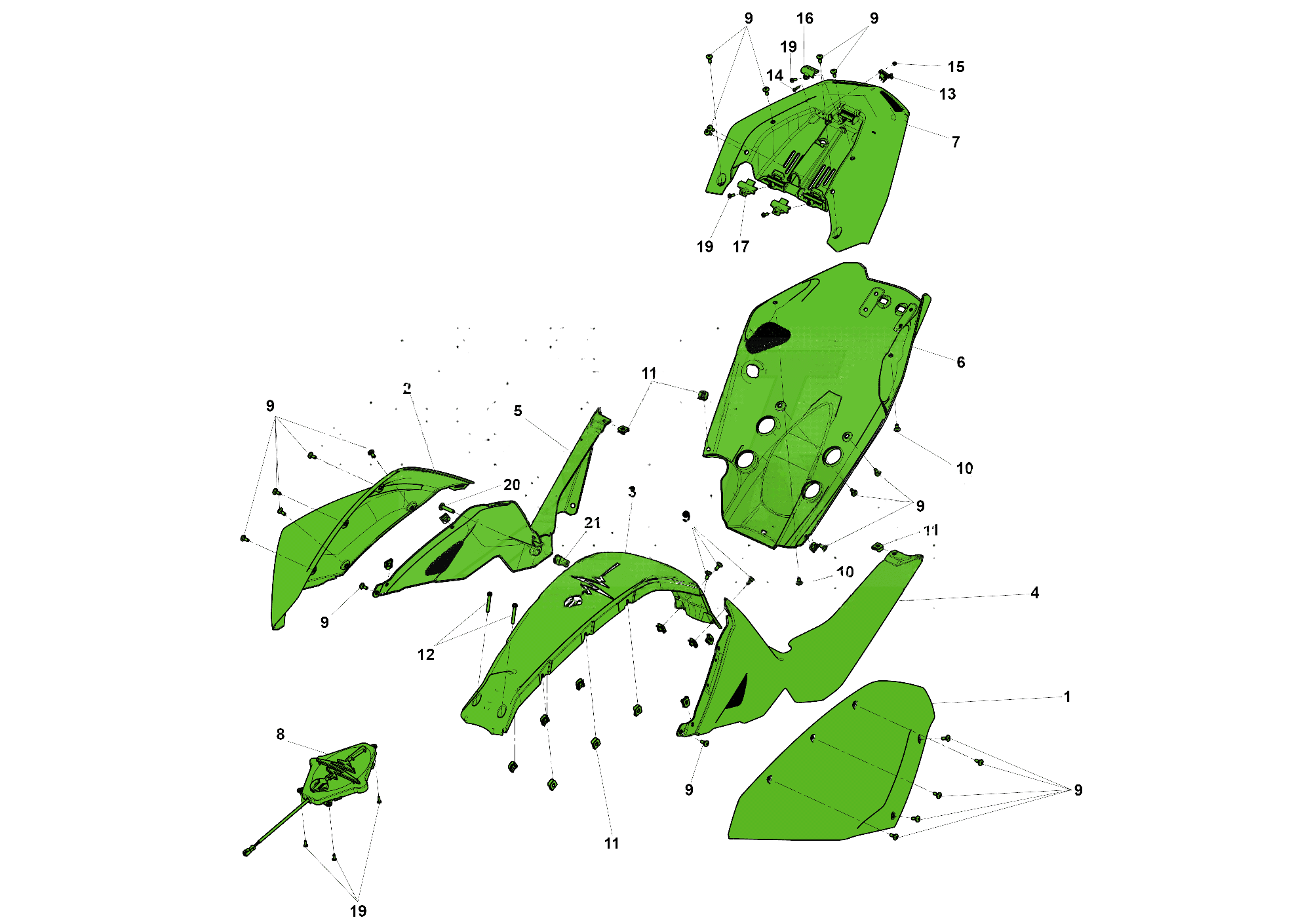 TANK FAIRING - TAIL FAIRING