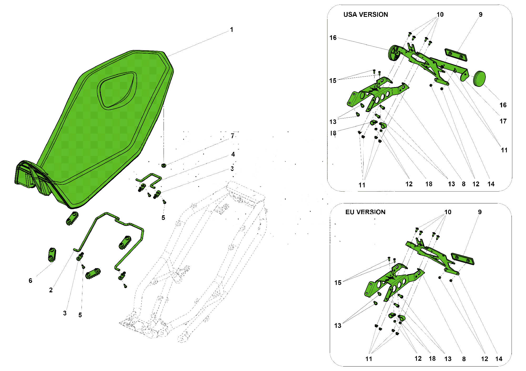 SADDLES AND LICENSE PLATE HOLDER