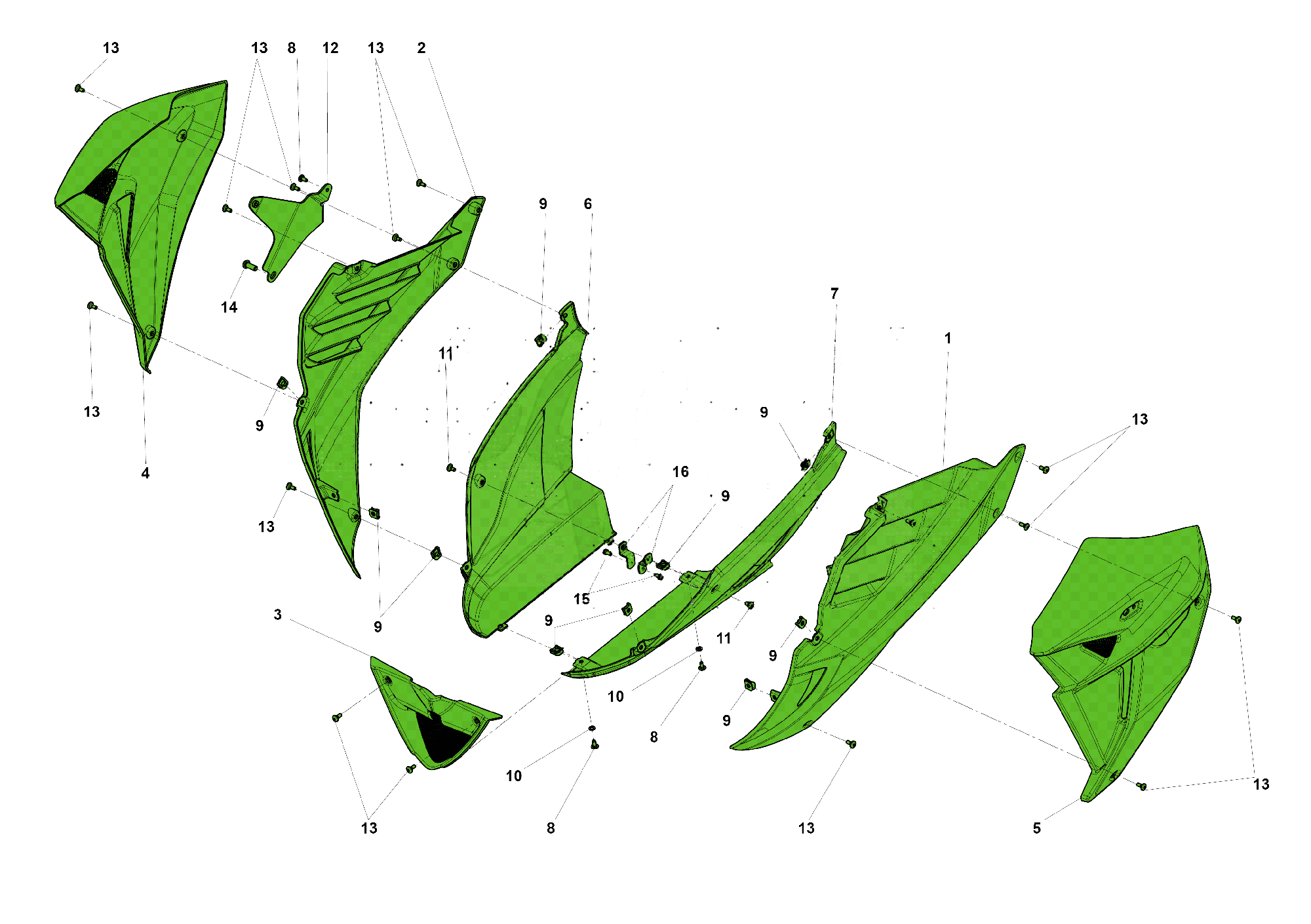 LATERAL FAIRINGS - BELLY PAN