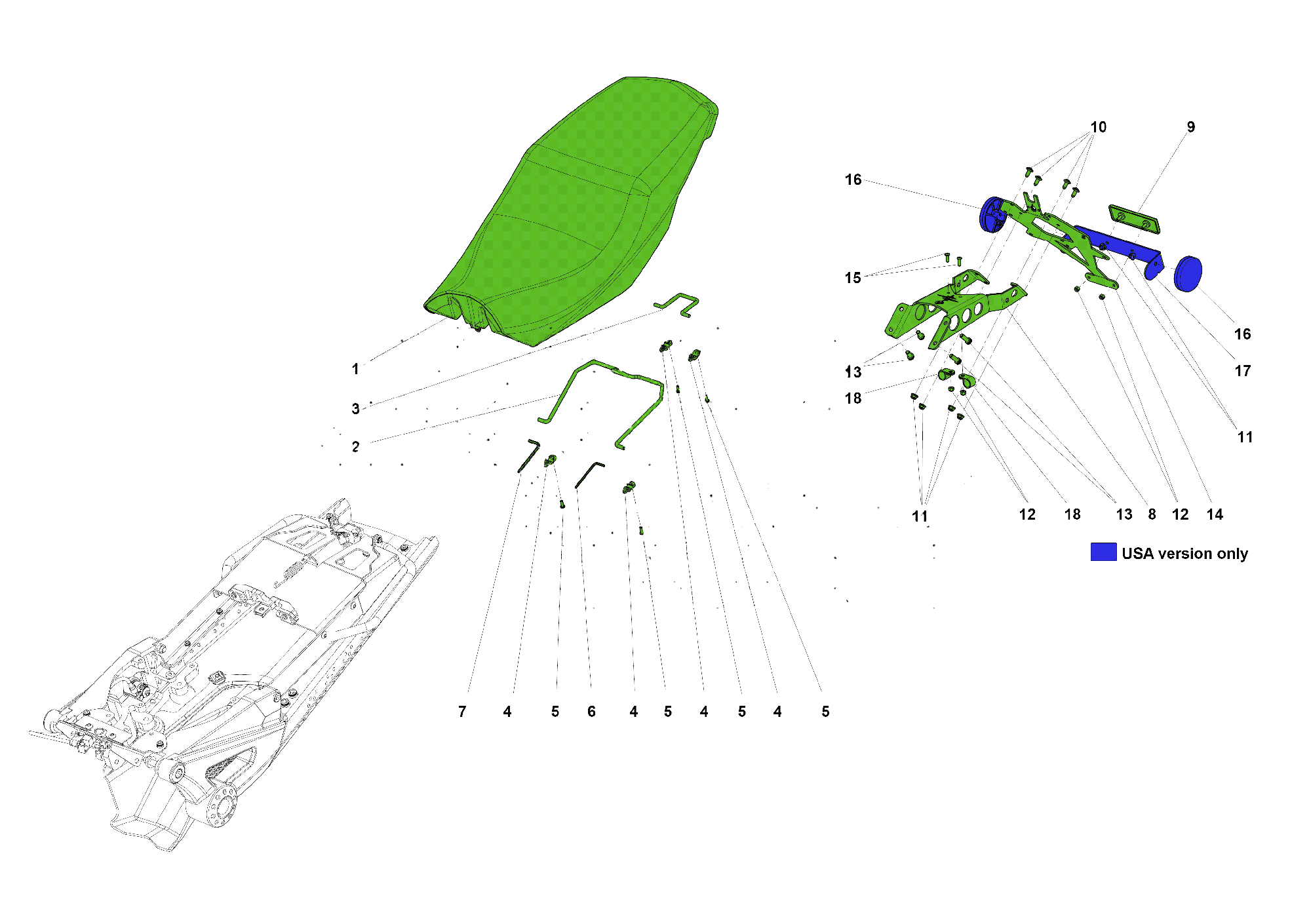 SEAT AND LICENSE PLATE